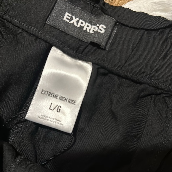 EXPRESS Paper Bag Style High Waist Pants - Picture 3 of 3